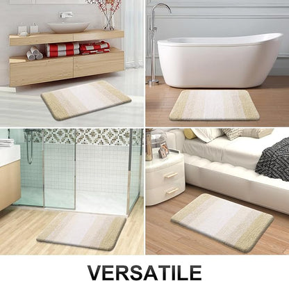 OLANLY Large Bathroom Rugs Mat 50x30, Extra Soft Absorbent Microfiber Bath Rugs, Rubber Backing, Quick Dry, Washable Bath Mats for Bathroom Floor, Tub and Shower, Home Decor Accessories, Light Beige