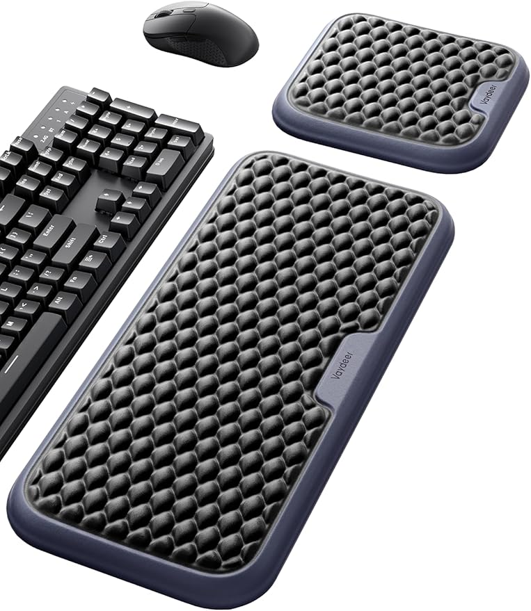 Vaydeer Extra Large Wide Wrist Rest Set for Keyboard and Mouse, Computer Ergonomic Wrist Support, Armrest Elbow Pad Mouse Rest, Typing Pain Relief Soft Memory Foam Desk Cushion for Office Work Gaming