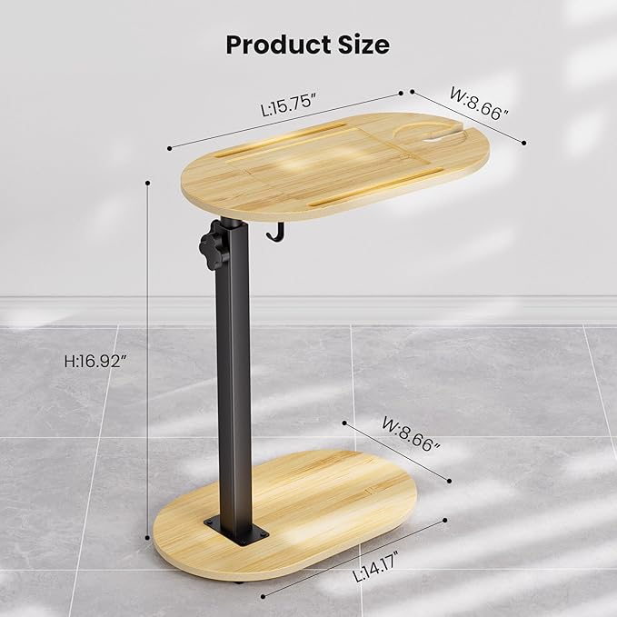 Bamboo Bathtub Table with Adjustable Height, Freestanding Bath Tray Caddy Board Tub Organizer, House Warming Gift, New Home, Anniversary Wedding Gifts, Bridal Shower Gift for Women