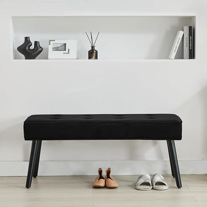 40'' Upholstered Bench, Entryway Ottoman with Wooden Legs for Living Room, End of Bed Bench