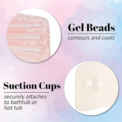 Glitter Gel Spa Pillow – Cooling Bathtub & Hot Tub Relaxation Cushion | Neck & Head Support Bath Pillow | Luxury Bath Products & Spa Accessories for Women – Ultimate Comfort