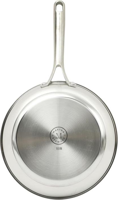 Martha Stewart Castelle 10" Stainless Steel Frying Pan Non Toxic Fry Pan Skillet