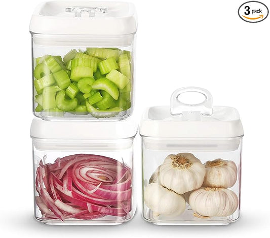 Felli Flip Tite Food Storage Container 5" LARGE Size Airtight Lid Lock Top, Stackable Kitchen Canister for Space Saving, Pantry Fridge Cupboard Organizer, Spice Seasoning Pet Treats Snack (1.1 qt)