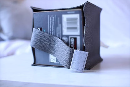 Tissue Box Cover Holder, Square with Bottom Belt by Carrot's Den - PU Leather Decorative Organizer for Tabletop, Bathroom, Car, Office | Lavender