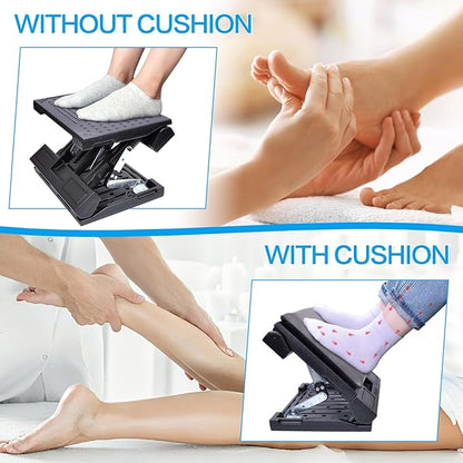 Scalebeard Foot Rest for Under Desk at Work,Height Adjustable Infinite Angle Ergonomic Foldable Footrest for Office, Gaming,Computer, Removable Pad Desk Foot Stool with Massage Beads,All-Season(Gray)