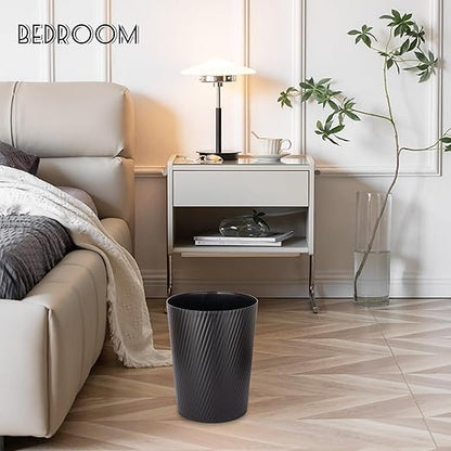 UUJOLY Small Trash Can Wastebasket Garbage Can Container Bins for Bathrooms, Laundry Room, Kitchens, Offices, Kids Rooms, Dorms (Black, 3 Pack)