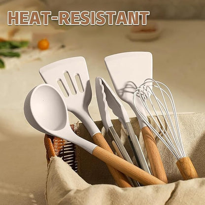Umite Chef Food Grade Thickened Silicone (Stainless Steel Core) Kitchen Gadgets Tools Set - Kitchen Cooking Utensils Set, Heat Resistant Kitchen Spatula Tools Set