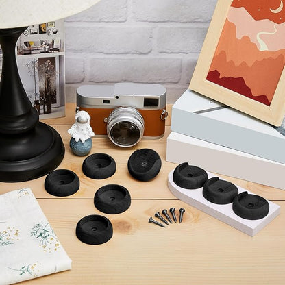 Yookeer 4 Pack Wooden Closet Pole Sockets 1-3/8" Closet Rod Holders Pole Holders for Wardrobe Hallway Bathroom Curtain Clothing Store(Black)