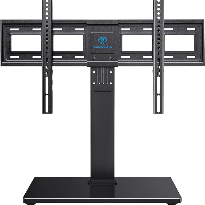PERLESMITH Universal Swivel TV Stand Legs for 37-75 inch TVs, Height Adjustable Tabletop Mount Holds up to 99lbs, Television Table TV Stands for Livingroom & Bedroom, Universal VESA 600x400mm, PSTVS13