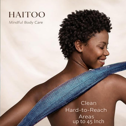 African Net Sponge Authentic, 3 Pieces African Exfoliating Net Sponge Body Back Scrubber Exfoliating Washcloth for Shower Bath for All Types (Olive Green+Yellow+Light Purple, 3 Pcs)