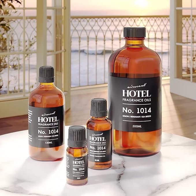 AirScent Hotel Diffuser Oil No. 1014 - The Iconic 5-Star Hotel Coastal Blend - Lemon Bergamot Sea Breeze - 10 mL Premium Fragrance Oil for Ultrasonic and Waterless Diffusers and Crafting