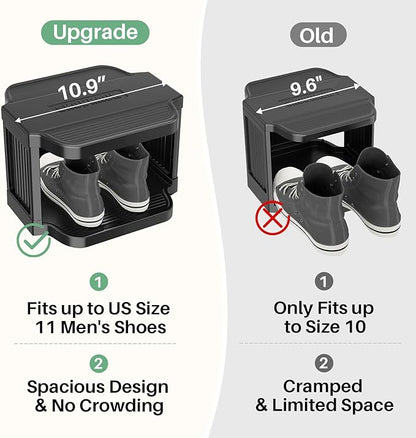 Kitstorack 8-Tier Vertical Plastic Shoe Rack, Freestanding Stackable Storage Organizer for Small Closets and Tight Spaces