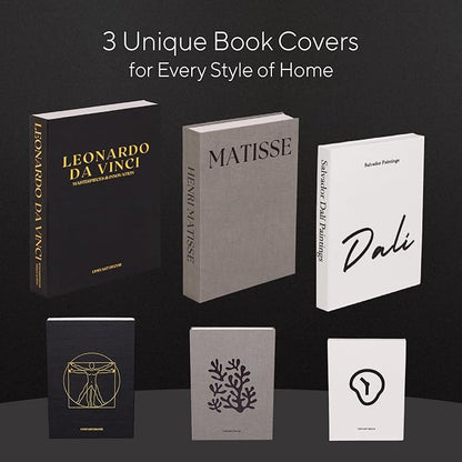 Elegant Linen Set of 3 Decorative Books for Home Decor Faux/Fake Books For Decoration Hardcovers Aesthetic Minimalist Coffee Table Décor Living Room Modern Entryway Table Bookshelf Storage Boxes