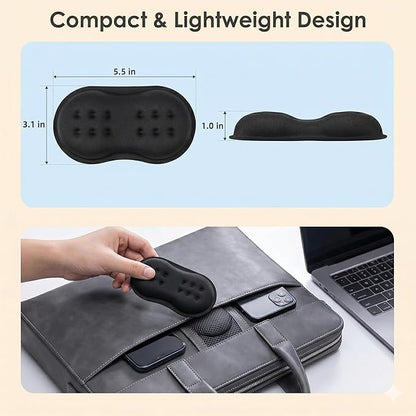 Ergonomic Memory Foam Mouse Wrist Rest Support Pad Cushion for Computer, Laptop, Office Work, PC Gaming - Massage Holes Design - Wrist Pain Relief (Black Mouse Wrist Rest)