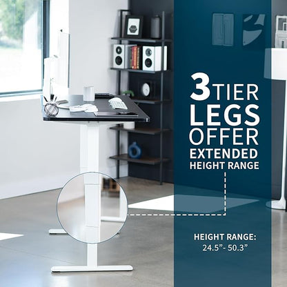 VIVO Electric 71 x 30 in Dual Motor Sit Stand Desk, Memory Height Adjustment, 2B Series, Black Top White Frame, DESK-KIT-2W7B