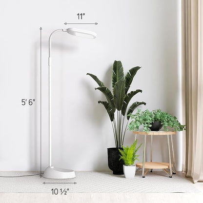 Natural Daylight LED Floor Lamp - 15W LED Craft Light Floor Standing for Reading, Crafting, Sewing - Full Spectrum Bright Sunlight - Adjustable Gooseneck - Task Lamps for Living Room, Bedroom, Office