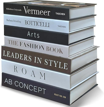 Decorative Books for Home Decor - 7 Pcs Faux Books for Decoration, Fake Stack for Bookshelf, Coffee Table, Designer Decor Set