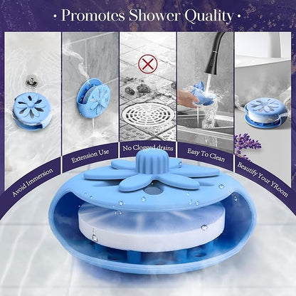 Shower Steamers Tray Blue- Upgrade Shower Steamer Holder Dish with Big Suction Cup, Long Lasting Bath Bombs Shower Accessories, Aromatherapy Diffuser Containers for Bathroom Bedroom Car Yoga Decor