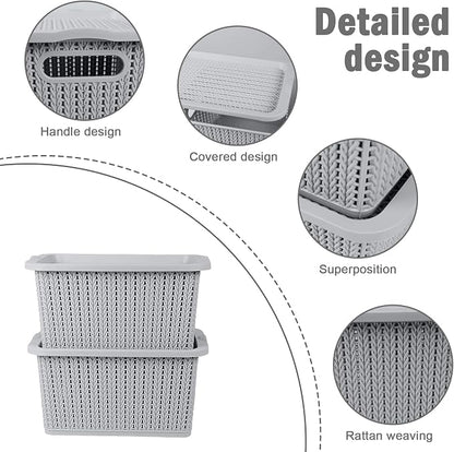 Onion and Potato Storage Baskets,Stackable Plastic Pantry Bins with Lids,BPA-Free, Multifunctional Organizers for Kitchen, Countertop, and More Vegetable Storage Pantry Baskets Organization