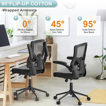 Ergonomic Office Desk Chair with Waterfall Seat and S-Shaped Back for Lower Back & Leg Pressure Relief, Comfortable for 8+ Hours Sitting