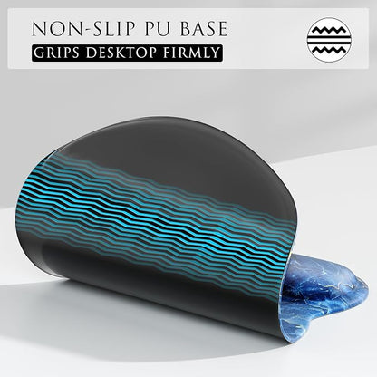 MROCO Ergonomic Mouse Pad with Gel Wrist Rest, 9.4 x 8.1 in, Ocean Marble | Ergonomic Shape Design, Multiple Pattern Options, Gel Wrist Comfort, Smooth Lycra Surface, Non-Slip PU Base