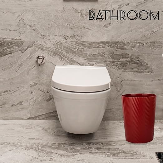 UUJOLY Small Trash Can Wastebasket Garbage Can Container Bins for Bathrooms, Laundry Room, Kitchens, Offices, Kids Rooms, Dorms (Red)