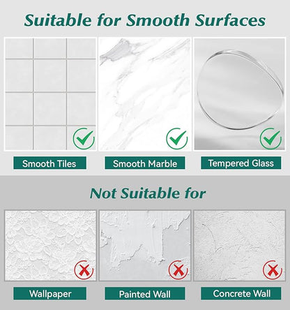 Shower Shelves, 5 Pack Adhesive Clear Acrylic Bathroom Shower Organizer Caddy, Transparent No Drilling Wall Mount Bathroom Storage with Soap Holder and Hooks