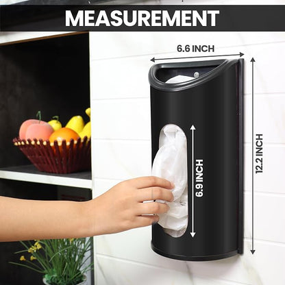 Utopia Kitchen Grocery Plastic Bag Holder and Dispenser Medium, Easy Wall Mount Bag Saver, Stainless Steel, Black