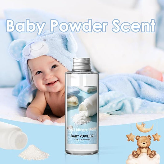 SCENTORINI Reed Diffuser Oil Refill, Baby Powder Diffuser Oil 6.76 Fl Oz, Scented Essential Oil Refill Long Lasting Summer Home Fragrance for Room Spa Aromatherapy Bathroom Hotel Decor