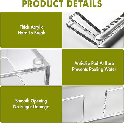 Acrylic Guest Towel Holder Tray for Bathroom, Clear Counter Rectangular Bathroom Napkin Holder for Ktichen, Modern Disposable Hand Towel Holder Tray for Home, Bar, Hotel, Office