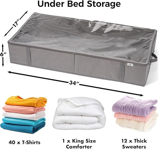 StorageExpert Closet Organizers and Storage - Maximize Space with Under Bed Storage Containers & Clothes Storage - Ideal Closet Organizer, Toy Storage Organizer & Underbed Storage (Black, 2 Pack)