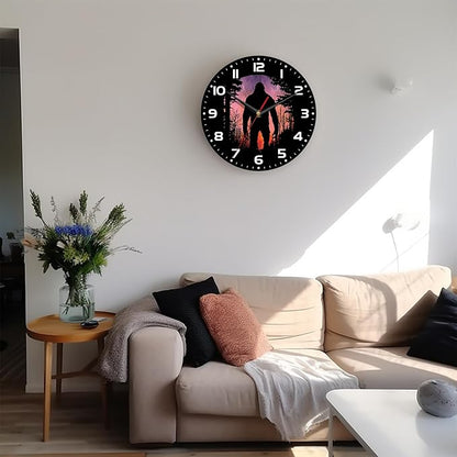 Wall Clock, 10 Inch Silent Non-Ticking Home Kitchen Decor, Battery Operated for Bathroom Bedroom Living Room Office(Bigfoot Forest Moon)