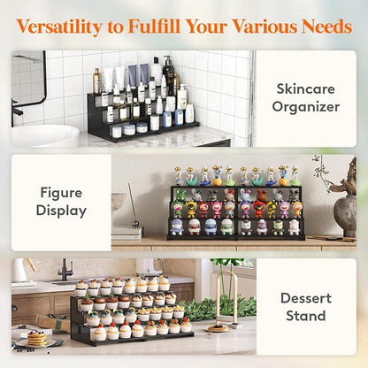 Lifewit Perfume Organizer, Bedroom Decor, Cologne Cupcake Stand, Tool-Free Assembly, Makeup Display Shelf for Vanity Bathroom Counter Storage, Black, 30 cm/12", 1 Pcs