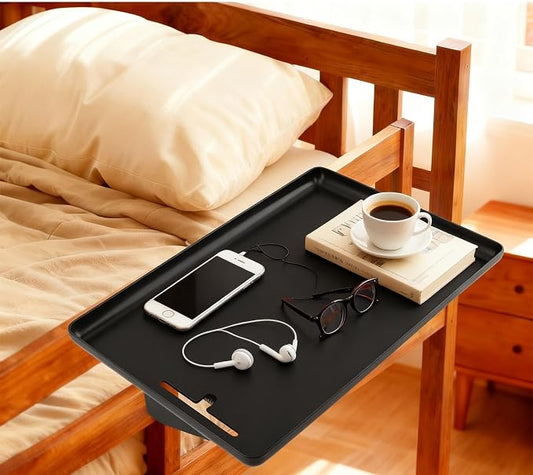 Bedside Shelf for Bunk & Loft Beds,Clip On Nightstand,Bed Side Table Tray Organizer,College Dorm Room Essentials for Girl Boy,Bedside Tray with Cable Management for Dormitory