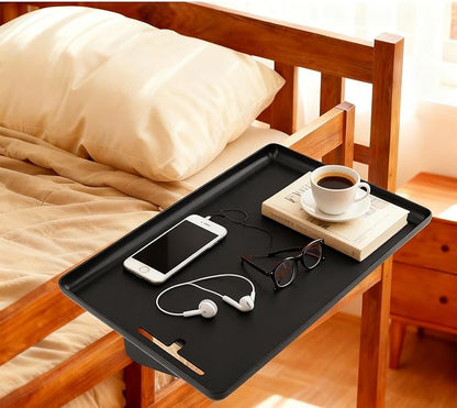 Bedside Shelf for Dorm Bunk Bed, Clip Nightstand Shelf Floating Bed Side Table Tray Organizer, College Dorm Room Essentials Home Loft Bedroom Apartment Back to School Supplies(Color:Black)