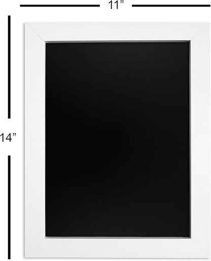 Loddie Doddie Magnetic Chalkboard Sign - 11 x 14 in, White Frame, Mounting Hardware - Easy-Erase Message Center - Magnetic Bulletin Board for Photos - Chalk Board Calendar for Wall Organization