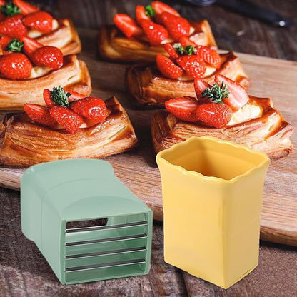 3Pcs Strawberry Slicer Cup：Fruit Slicer Cup for Strawberry Egg Banana Mushroom Cucumber Kiwi and Veggie Salad Speed Cutter the Kitchen Portable Slicing Tool (3Pcs)