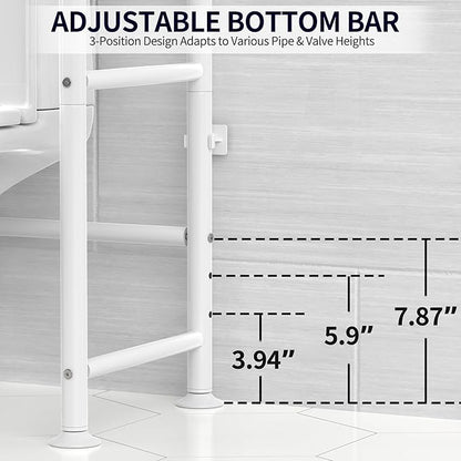 3-Tier Over The Toilet Storage, Freestanding Metal Bathroom Shelves, Space Saver Above The Over Toilet Storage Shelf for Bathroom (White)