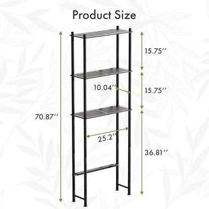 AmazerBath Bamboo Over The Toilet Storage Shelf, Over Toilet Bathroom Organizer Rack, 3-Tier Bathroom Shelves Over Toilet, Space Saver, Espresso