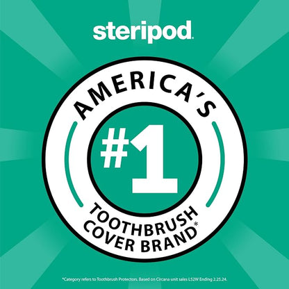 Steripod Clip-on Toothbrush Protector, Green/Silver, 2 Count (Pack of 12)