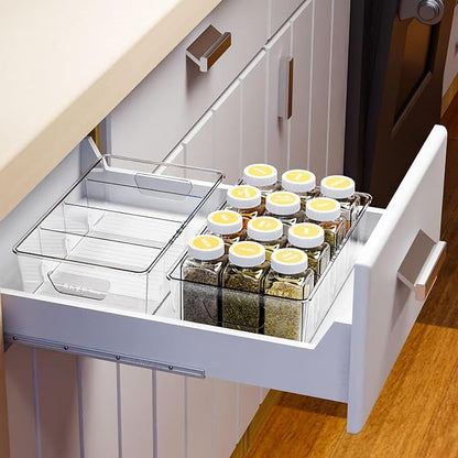 Stackable 4 Pack Snack Organizer for Pantry Shelf,Clear Pantry Organizers and Storage Bins for Fridge,Office,Cupboard,Plastic Pantry Snack Organizer For Breast Milk,Tea Bag,Food Storage Containers