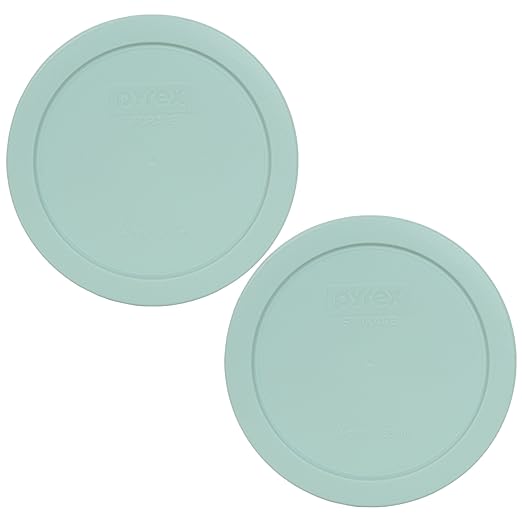 Pyrex 7201-PC Round 4 Cup Storage Lid for Glass Bowls (2, Muddy Aqua)