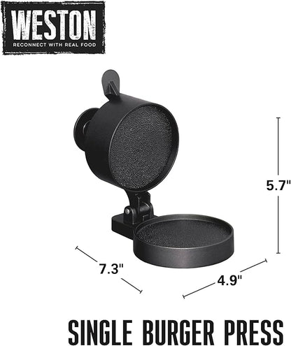 Weston Burger Press, Makes 4 1/2" Diameter Patties for Hamburger, Crab Cakes, Sausage, 1/4lb to 3/4lb, with Spring Ejector for Easy Removal, Single, Non-stick Heavy-Duty Cast Aluminum (07-0310-W)