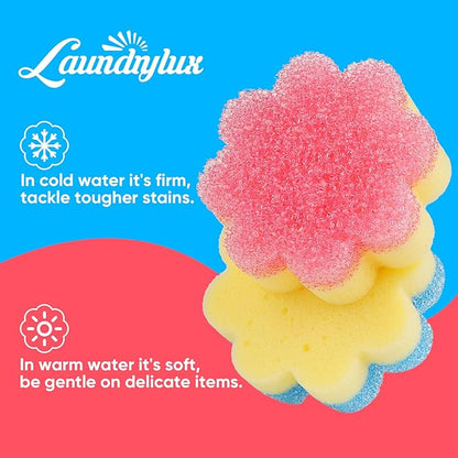 LAUNDRYLUX Scrub Sponge, Dual-Sided Temperature-Responsive Scrubber - Non-Scratch - Multipurpose Dish Sponges for Kitchens, Bathrooms, and Outdoor Use - 3 Pack