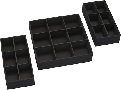 Household Essentials 3 Piece Drawer Organizers Starter Set, Black
