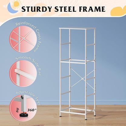 WLIVE Fabric Dresser for Bedroom, 5-Drawer Tall Dressers, Storage Organizer with Fabric Bins, Wood Top, Sturdy Steel Frame, Chest of Drawers for Closet, Hallway, Cloudy Pink