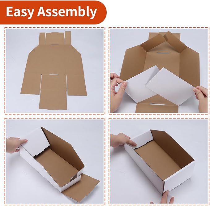 ZBEIVAN Cardboard Storage Bins Boxes 35 Packs 12x8x4.5 Inches, Easy Assembly Pantry Organizer Bins for Shelf, White