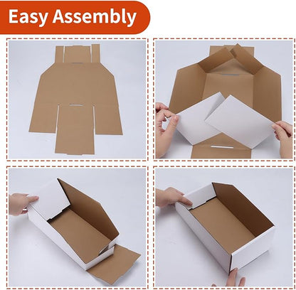 ZBEIVAN Cardboard Storage Bins Boxes 35 Packs 12x6x4.5 Inches, Easy Assembly Pantry Organizer Bins for Shelf, White