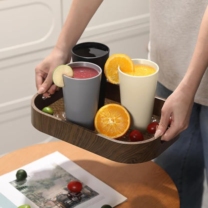 HEYCOME 24 Pcs Unbreakable Plastic Cups Set, 12 Pcs 14 oz and 12 Pcs 20 oz Reusable Plastic Cups, Stackable Water Tumblers, Drinking Cup for Kitchen, BPA-free, Dishwasher and Microwave Safe, 6 Colors