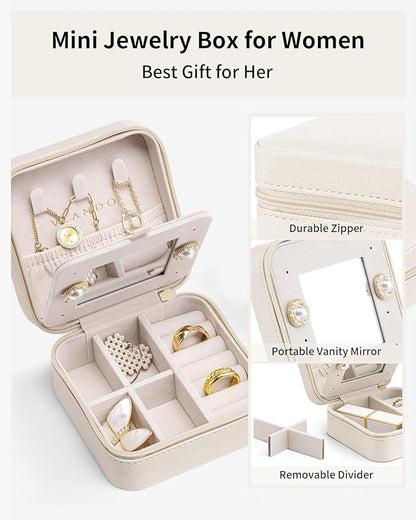 Vlando Wedding Gifts for Women, Jewelry Box, Bridal Shower Gifts, Bridesmaid Gifts for Wedding Day Bride Gifts, Personalized Jewelry Case, Valentines Gift Box - Letter A, White